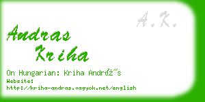 andras kriha business card